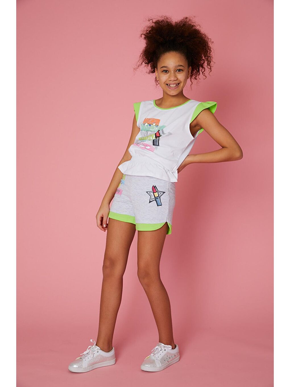 Ekru Kız Çocuk Makes You Happy Bluz-2