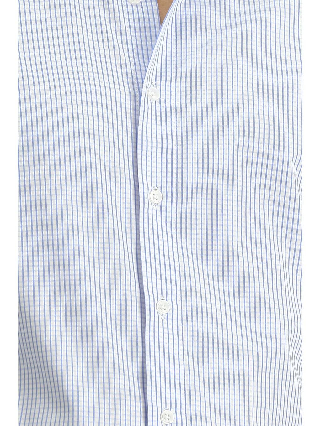 Mavi Uzun Kol Slim Fit Dar Kesim Klasik Ekose Pamuk %100 Pamuk Gömlek-4