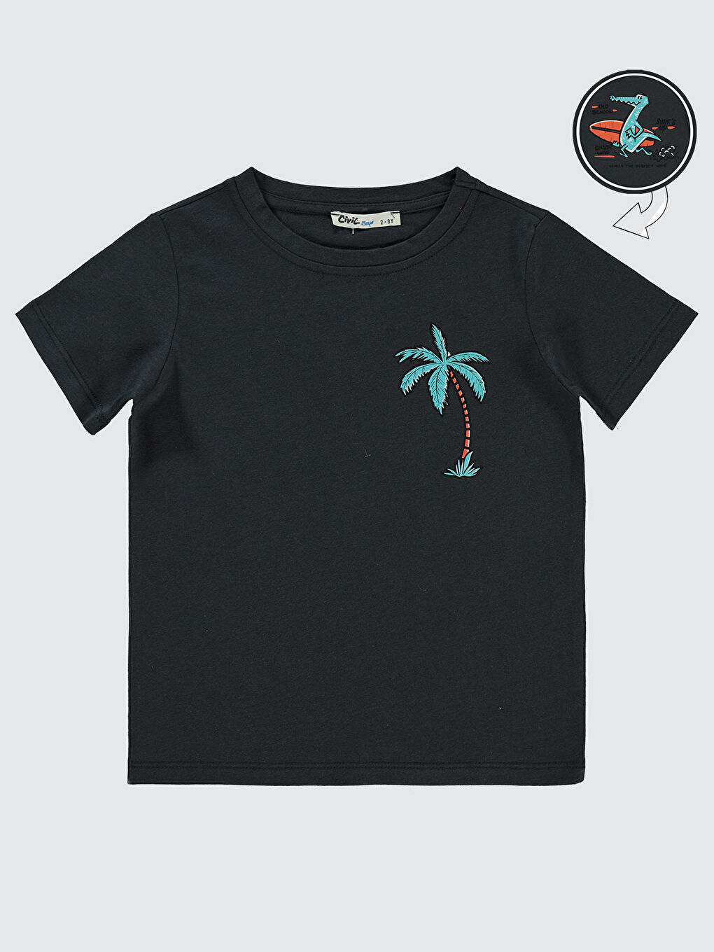 Erkek Çocuk Tişört 2-5 Yaş Antrasit