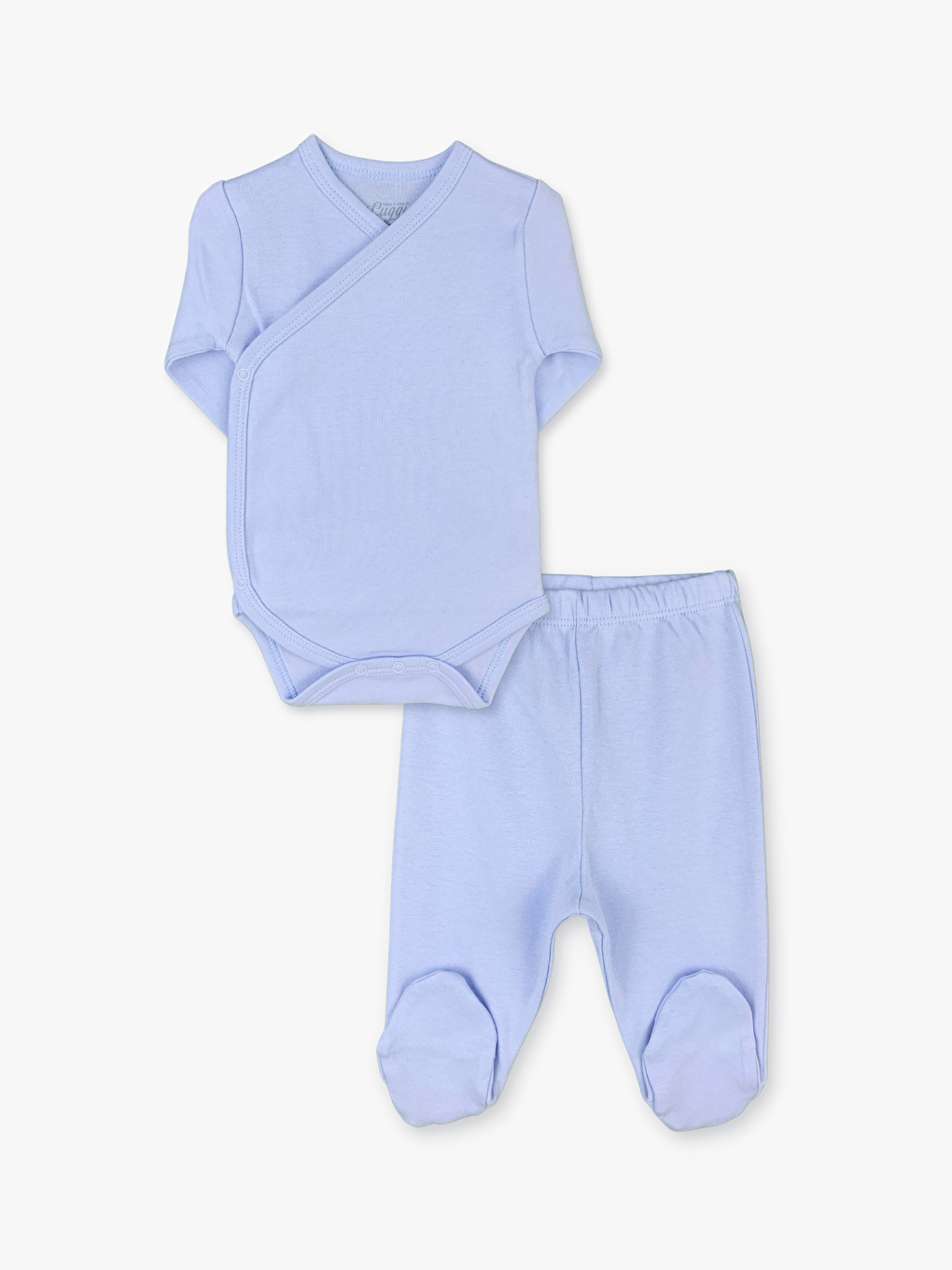 Mavi Zarf Yaka Uzun Kollu Erkek Bebek 2’li Takım