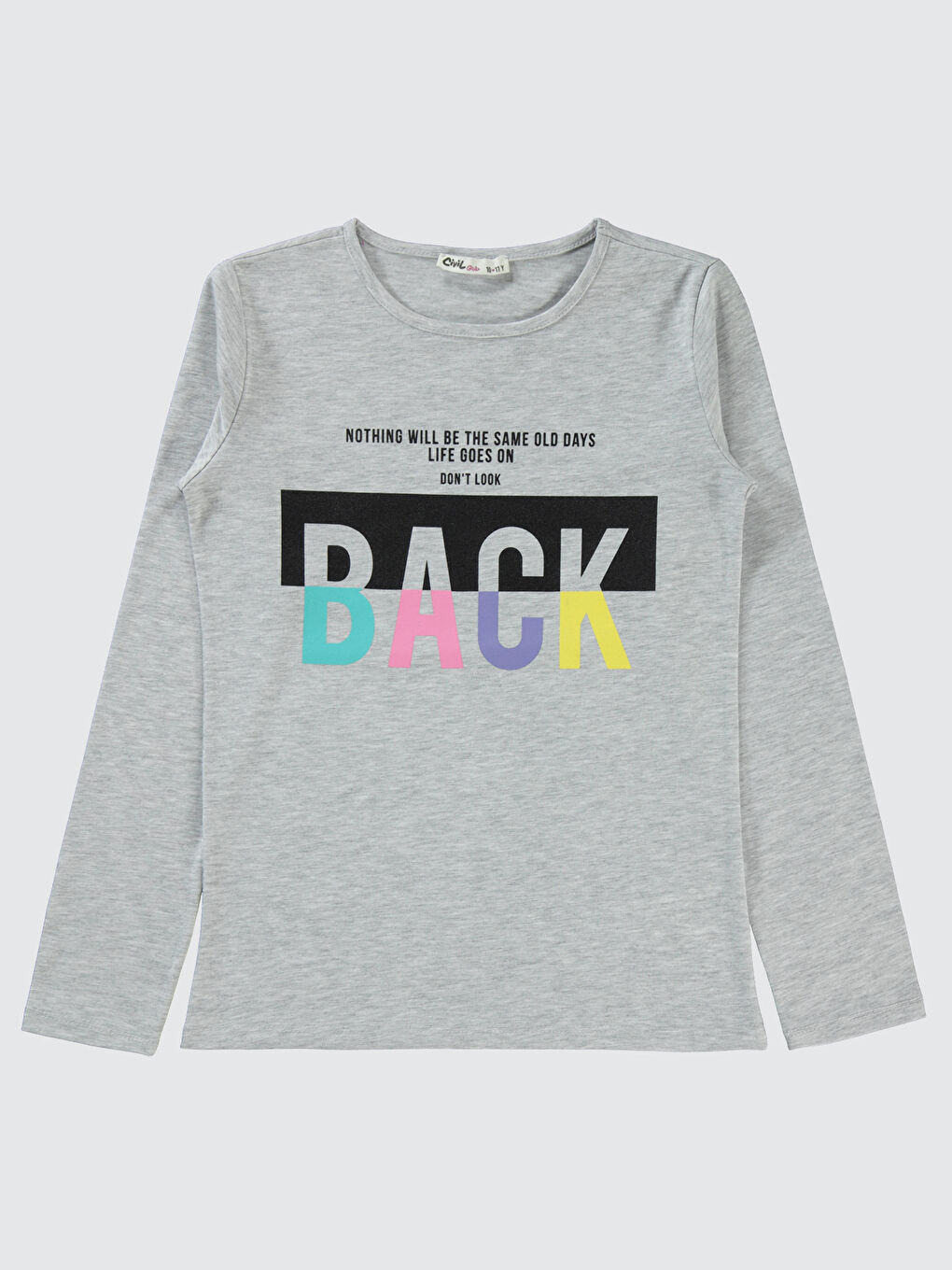 Beyaz Kız Çocuk Sweatshirt 10-13 Yaş Kar melanj