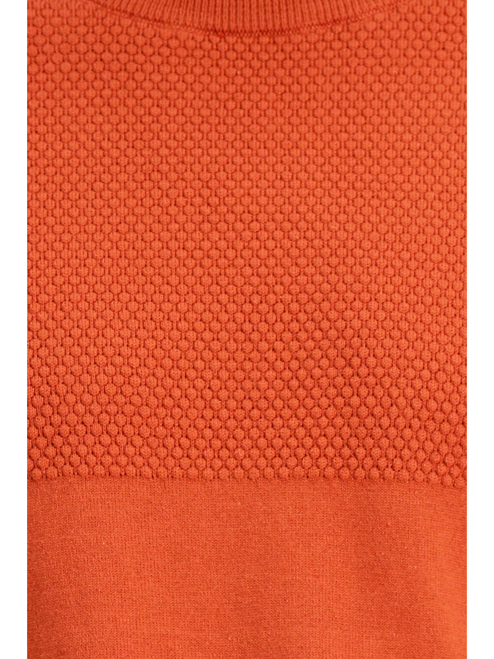 Kahverengi Bisiklet Yaka Slim Fit Dar Kesim Desenli Pamuklu Triko Büyük Beden Kazak-4