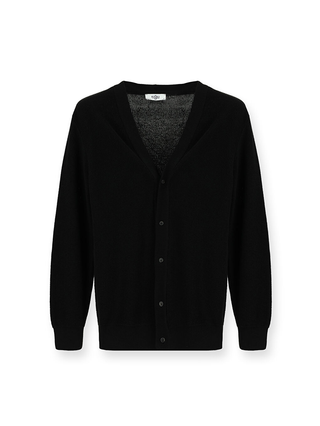 Siyah Oversize Pamuklu Triko Hırka-4