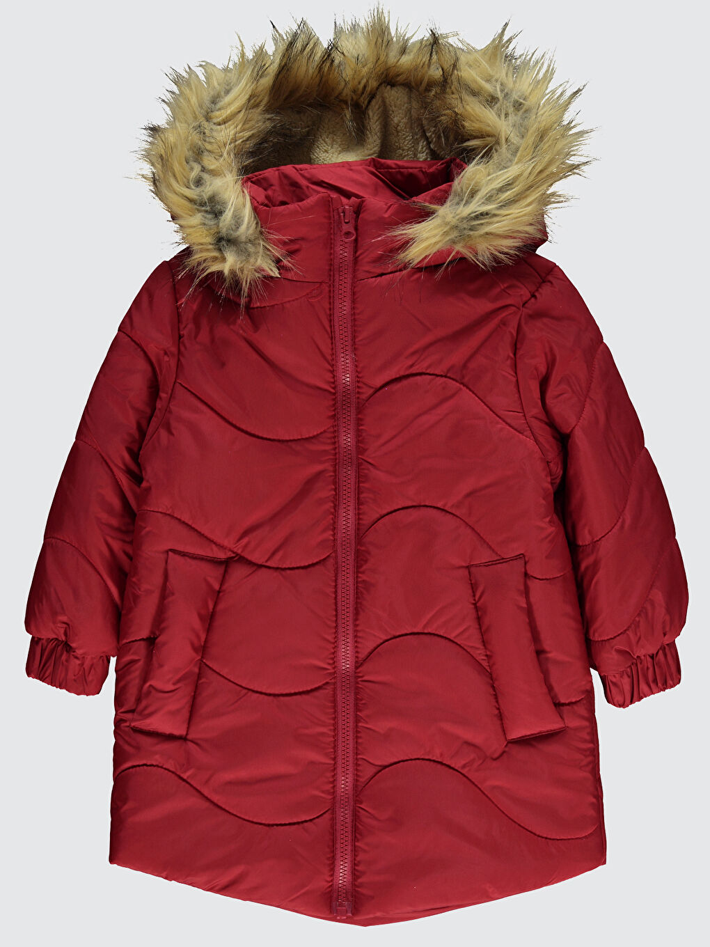 Kırmızı Kız Çocuk Kapüşonlu Mont 2 5 Yaş Narçiçeği