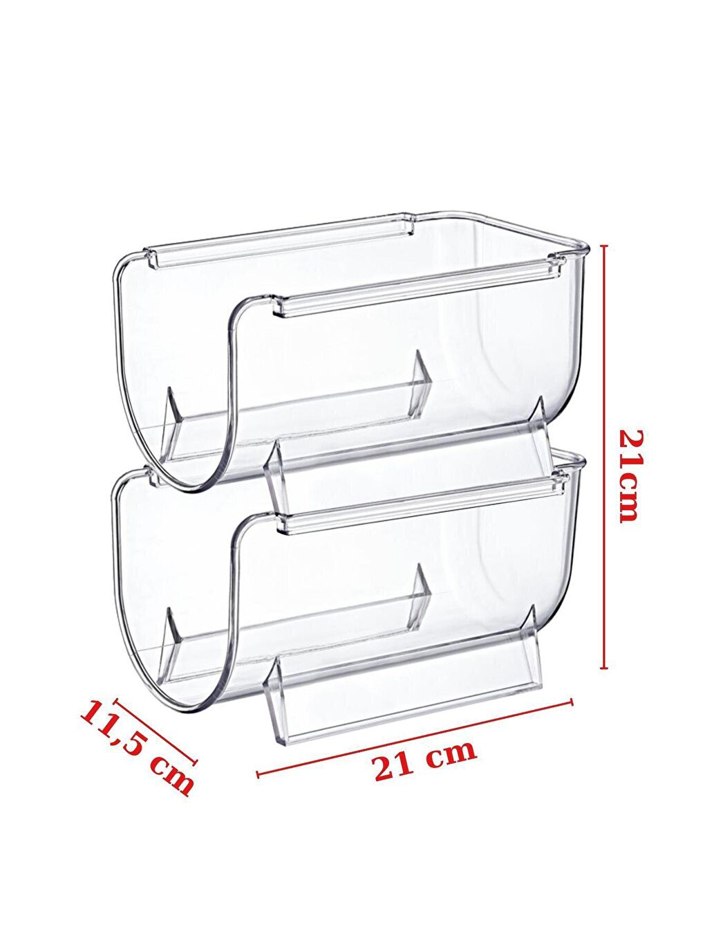 Nandy Home Şeffaf Kat Kat İstiflenebilir Clear Şişe Organizeri 2 Adet ŞEFFAF - 3