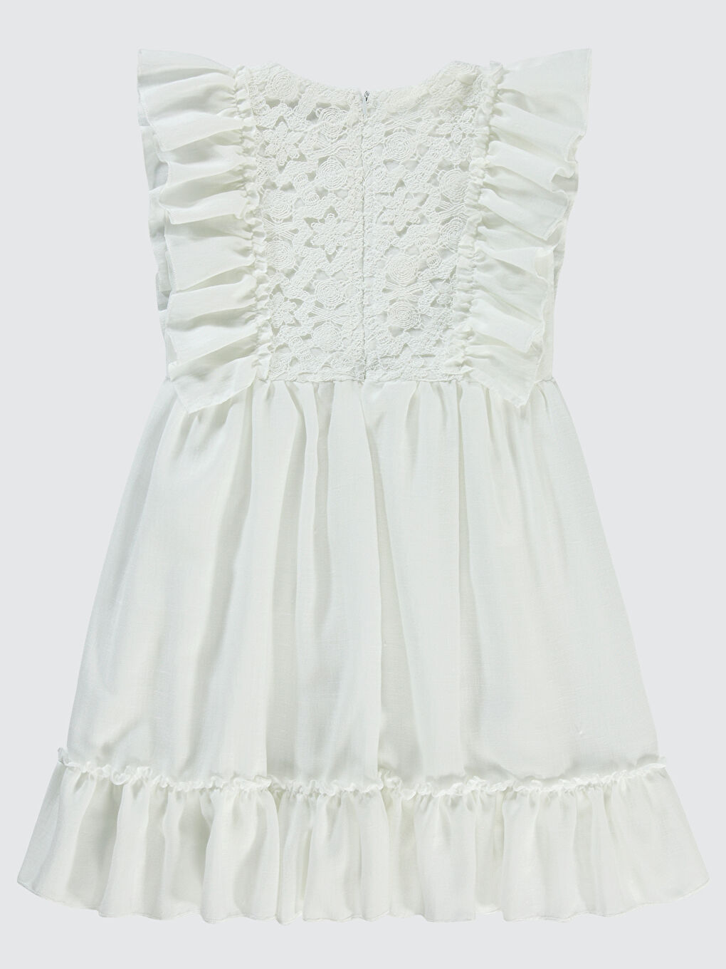 Girls Kız Çocuk Elbise 6-9 Yaş Ekru-1