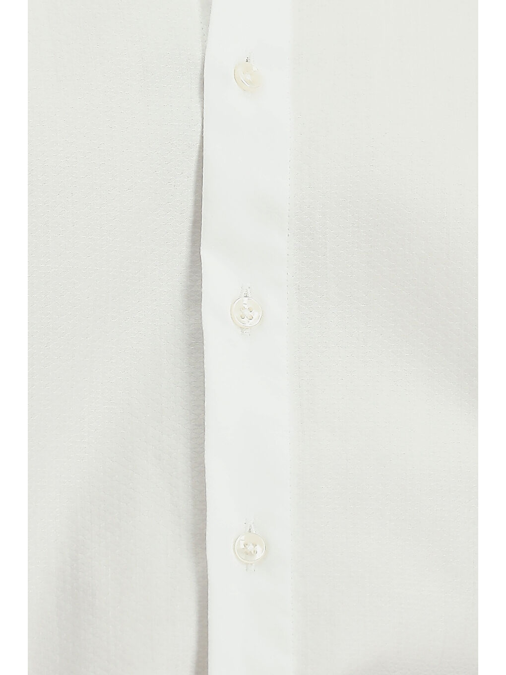 Beyaz Uzun Kol Slim Fit Dar Kesim Desenli Pamuk Gömlek-4