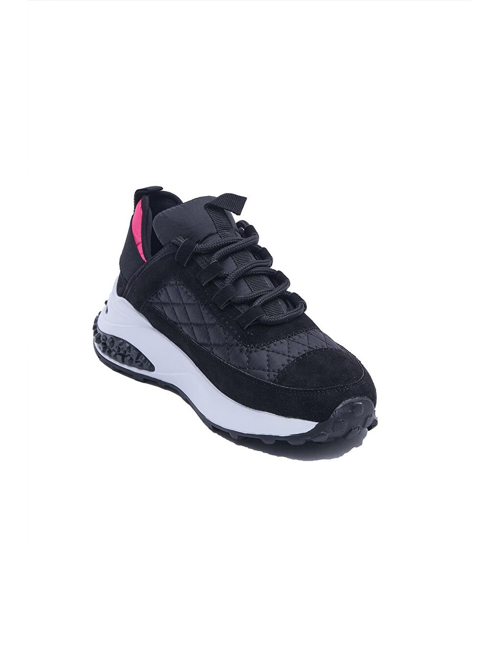 Siyah 155.657 Kalın Taban Bağcıklı Sneaker Ayakkabı Kadın-2