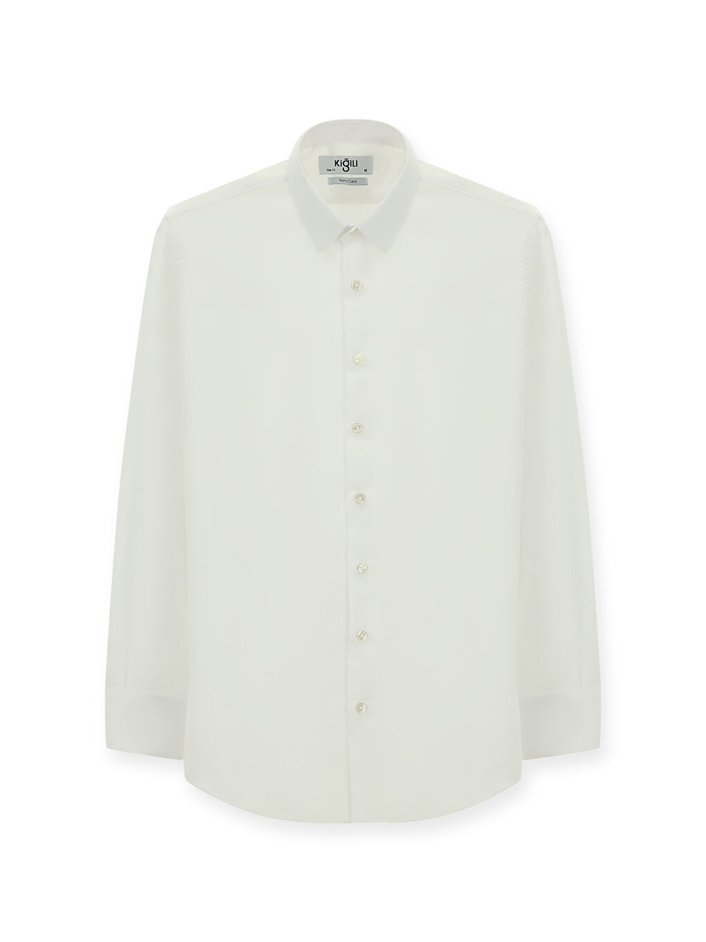 Beyaz Uzun Kol Slim Fit Dar Kesim Klasik Pamuk Gömlek-4