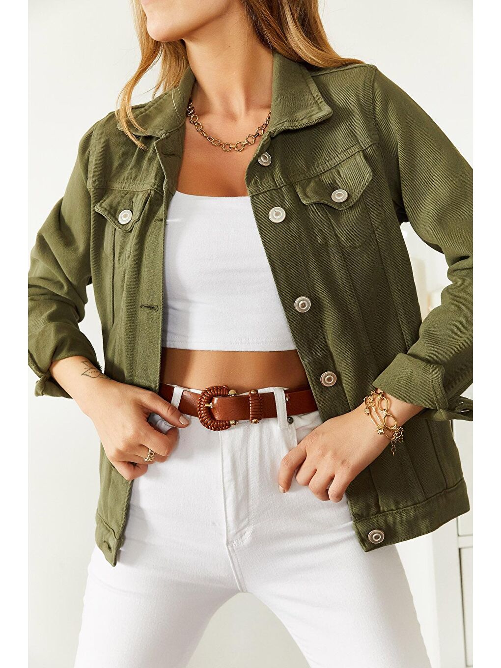 Haki Jean Ceket 8YXK4-30628-09-1