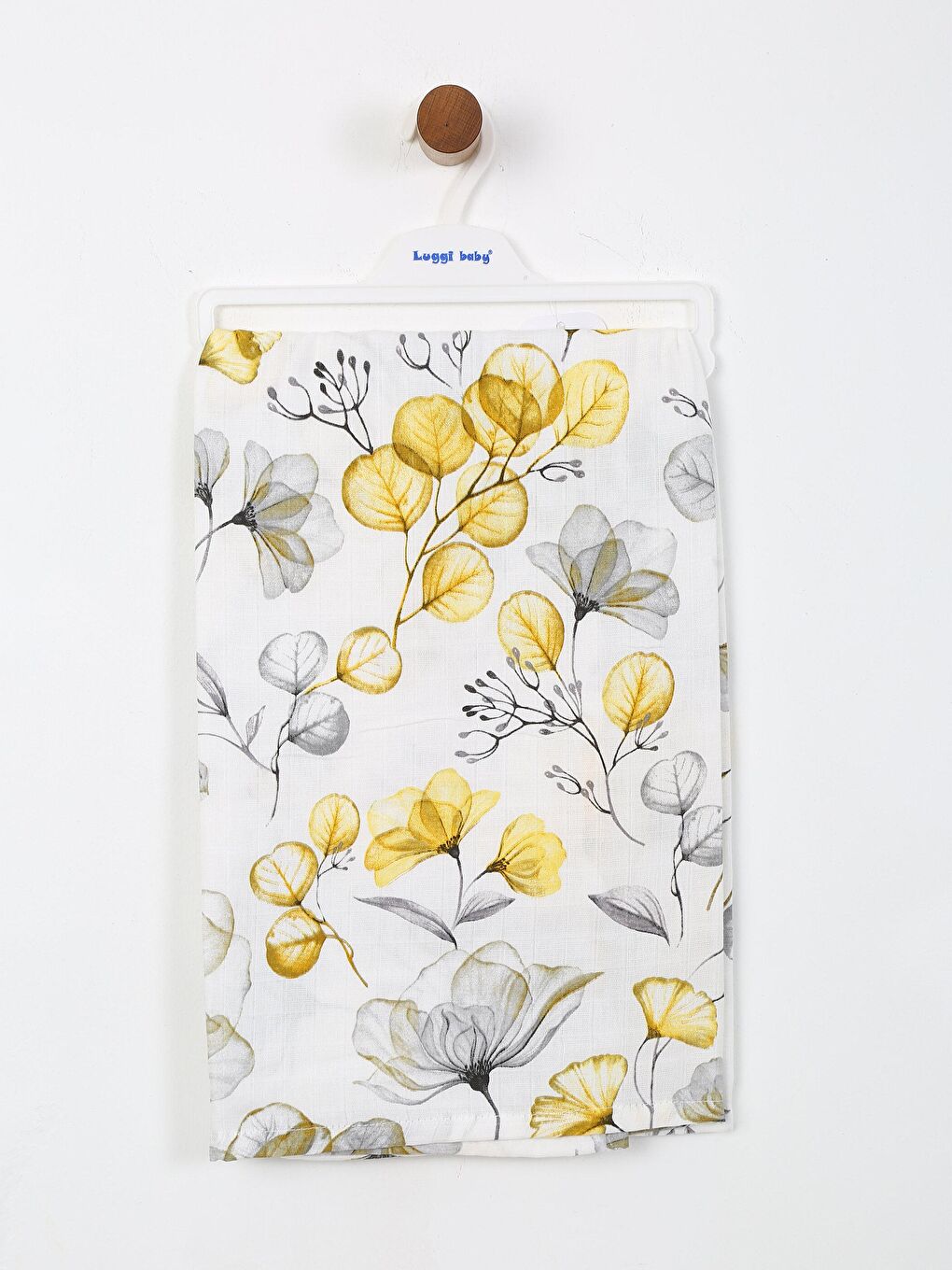 Luggi Baby Sarı Baskılı Pamuklu Müslin Bebek Battaniyesi 80x100 Cm
