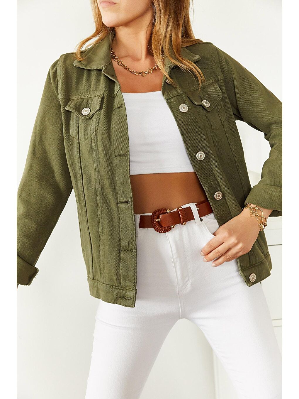 Haki Jean Ceket 8YXK4-30628-09-3