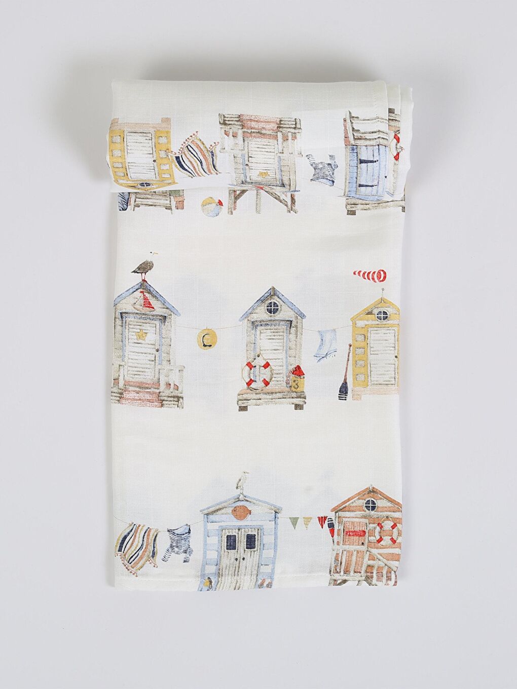 Luggi Baby Mavi Baskılı Pamuklu Müslin Bebek Battaniyesi 80x100 Cm - 2