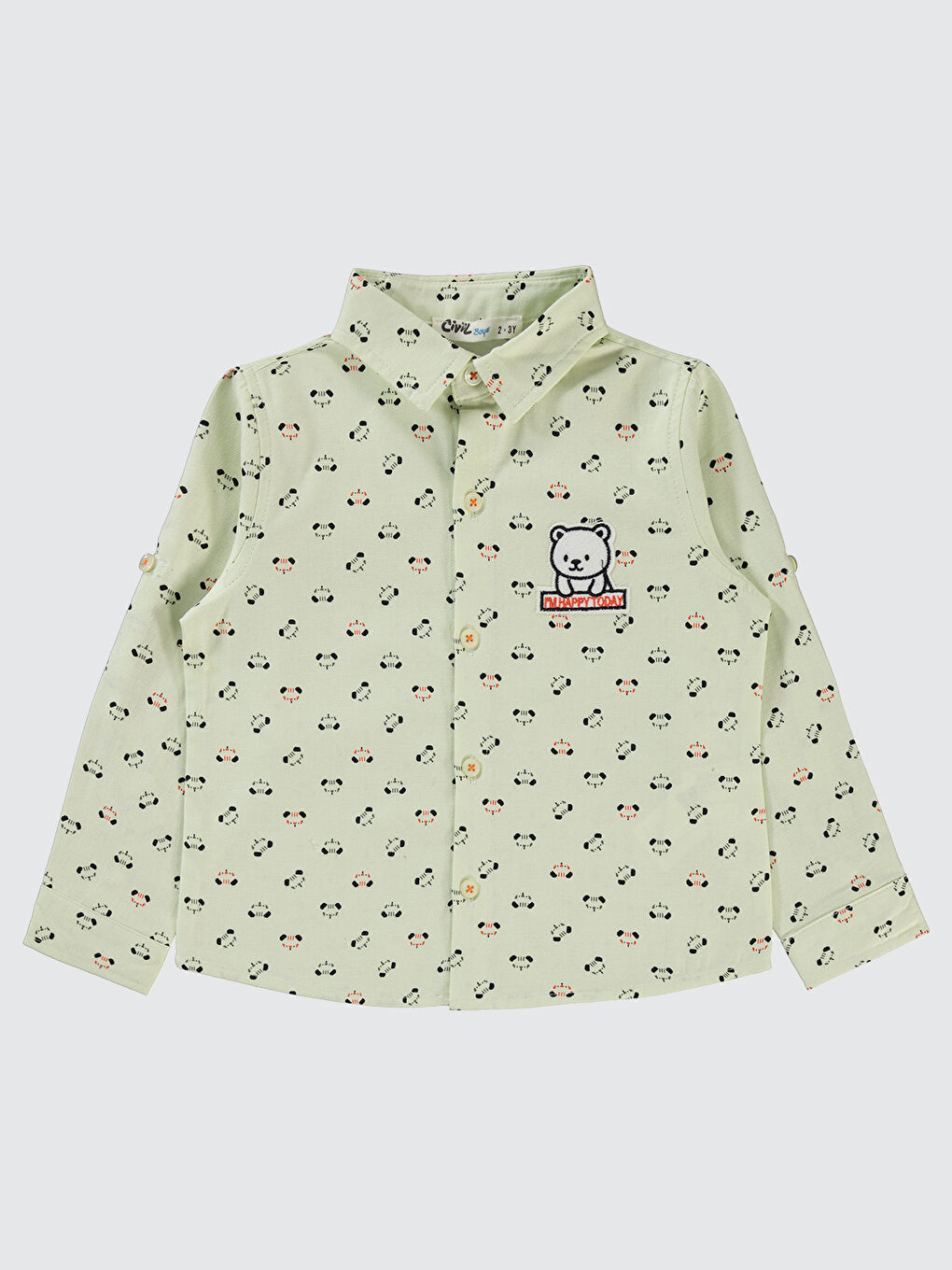 Yeşil Erkek Çocuk Gömlek 2-5 Yaş Mint