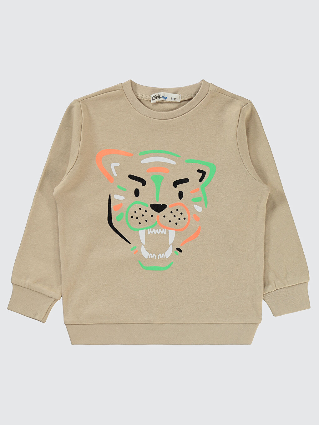 Ekru Erkek Çocuk Sweatshirt 2-5 Yaş Yulaf Sütü