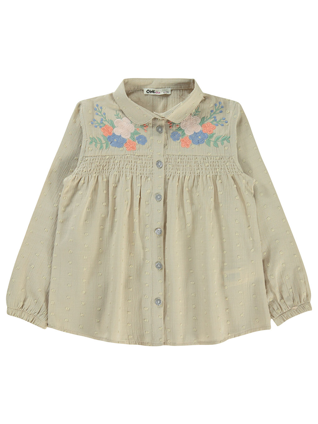 Girls Kız Çocuk Gömlek 6-9 Yaş Bej