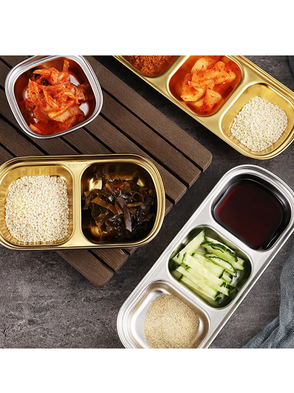 Sarı Metal Gold Tekli Sunum Kasesi 12 Adet-2