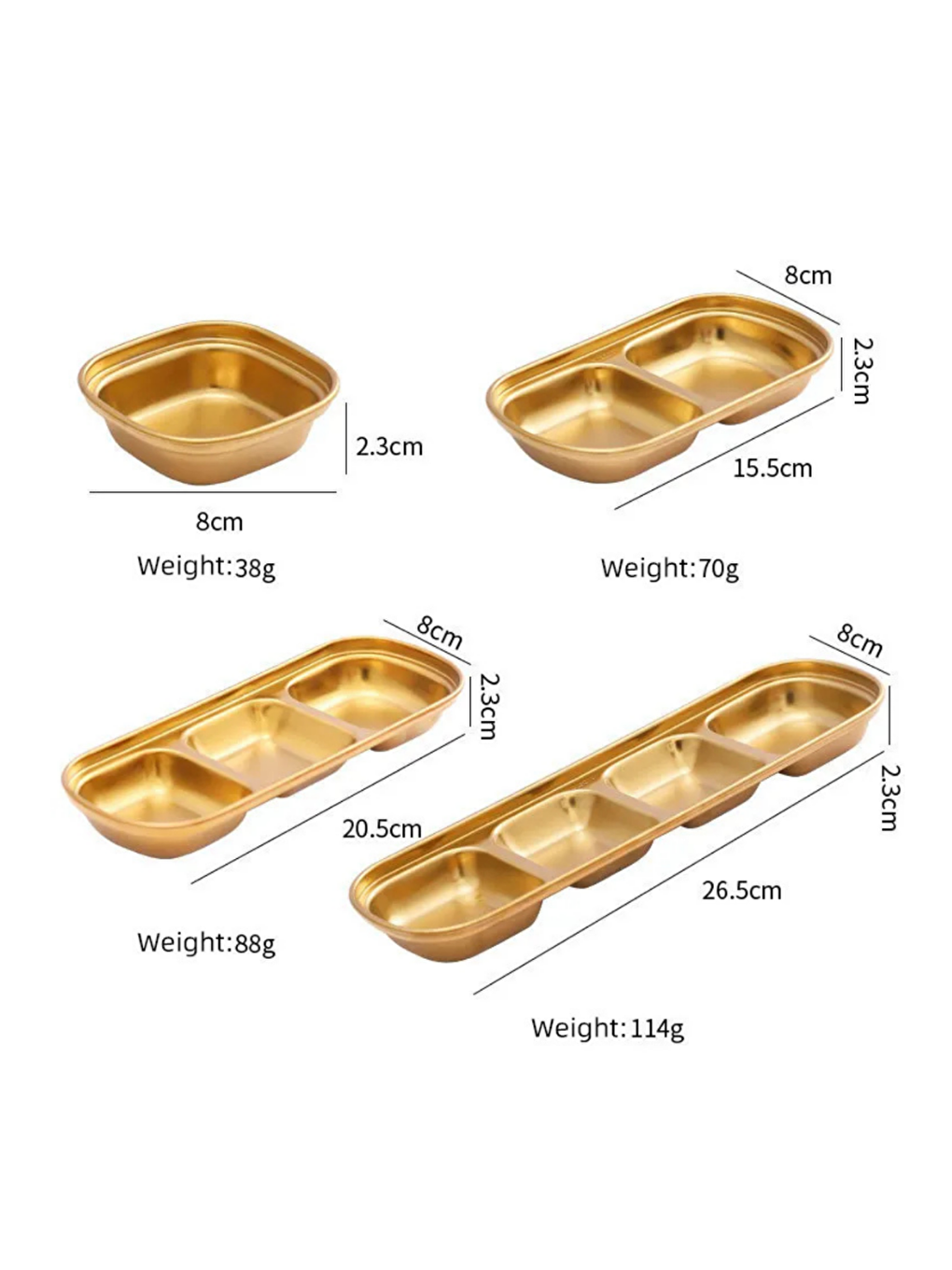 Sarı Metal Gold Tekli Sunum Kasesi 12 Adet-3