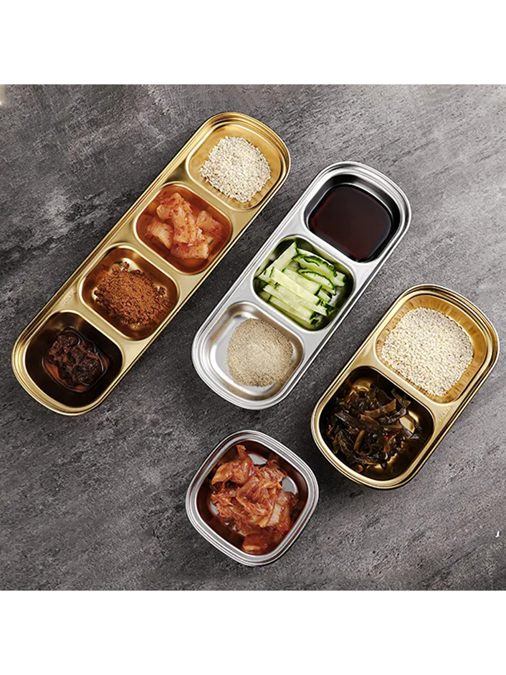 Sarı Metal Gold Tekli Sunum Kasesi 12 Adet-4