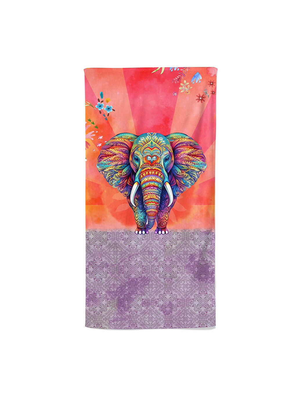 Karışık Baskılı Fil Desenli Plaj/havuz/banyo Havlusu 75x150 cm-2