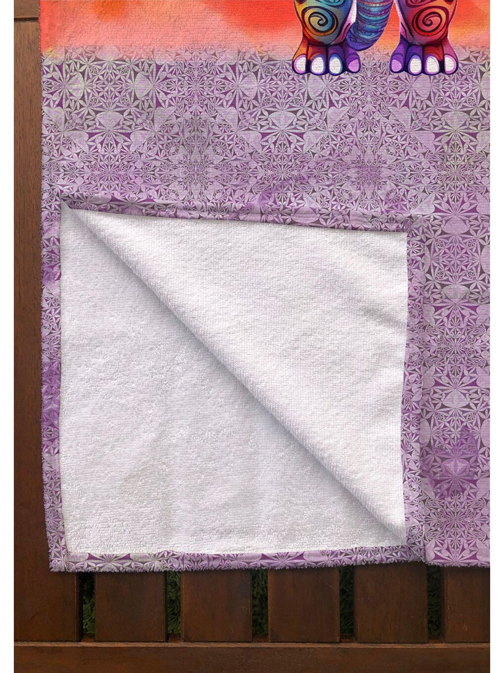 Karışık Baskılı Fil Desenli Plaj/havuz/banyo Havlusu 75x150 cm-3