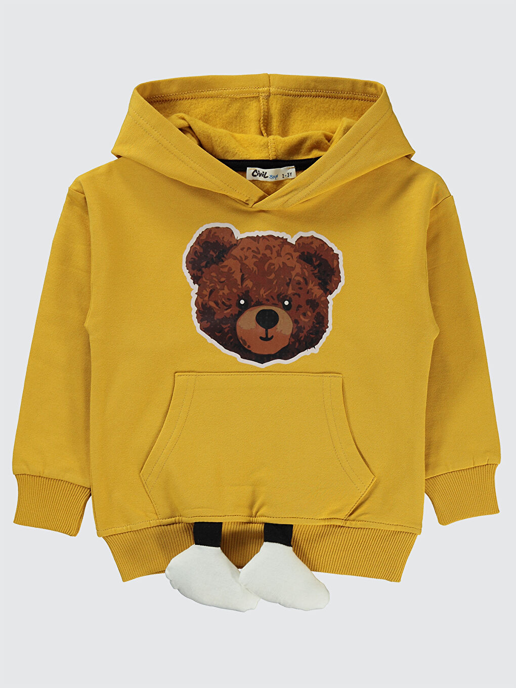 Kahverengi Boys Erkek Çocuk Sweatshirt 2-5 Yaş Hardal