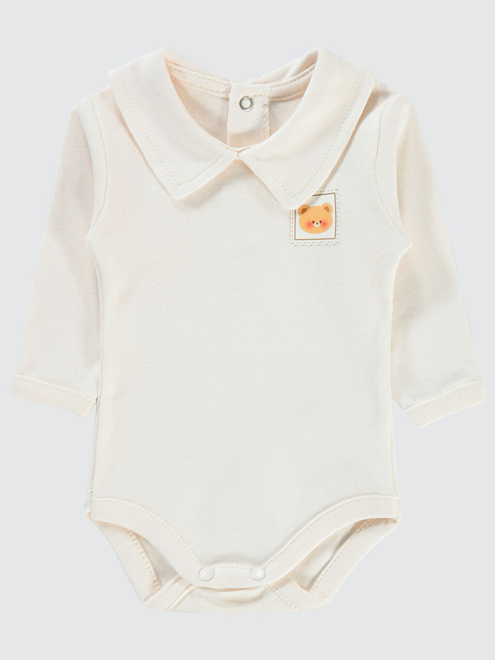 Baby Erkek Bebek Çıtçıtlı Badi 0-6 Ay Ekru