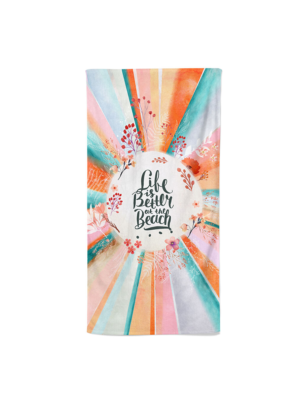 Karışık Baskılı Çiçek Desenli Plaj/havuz/banyo Havlusu 75x150 cm-2