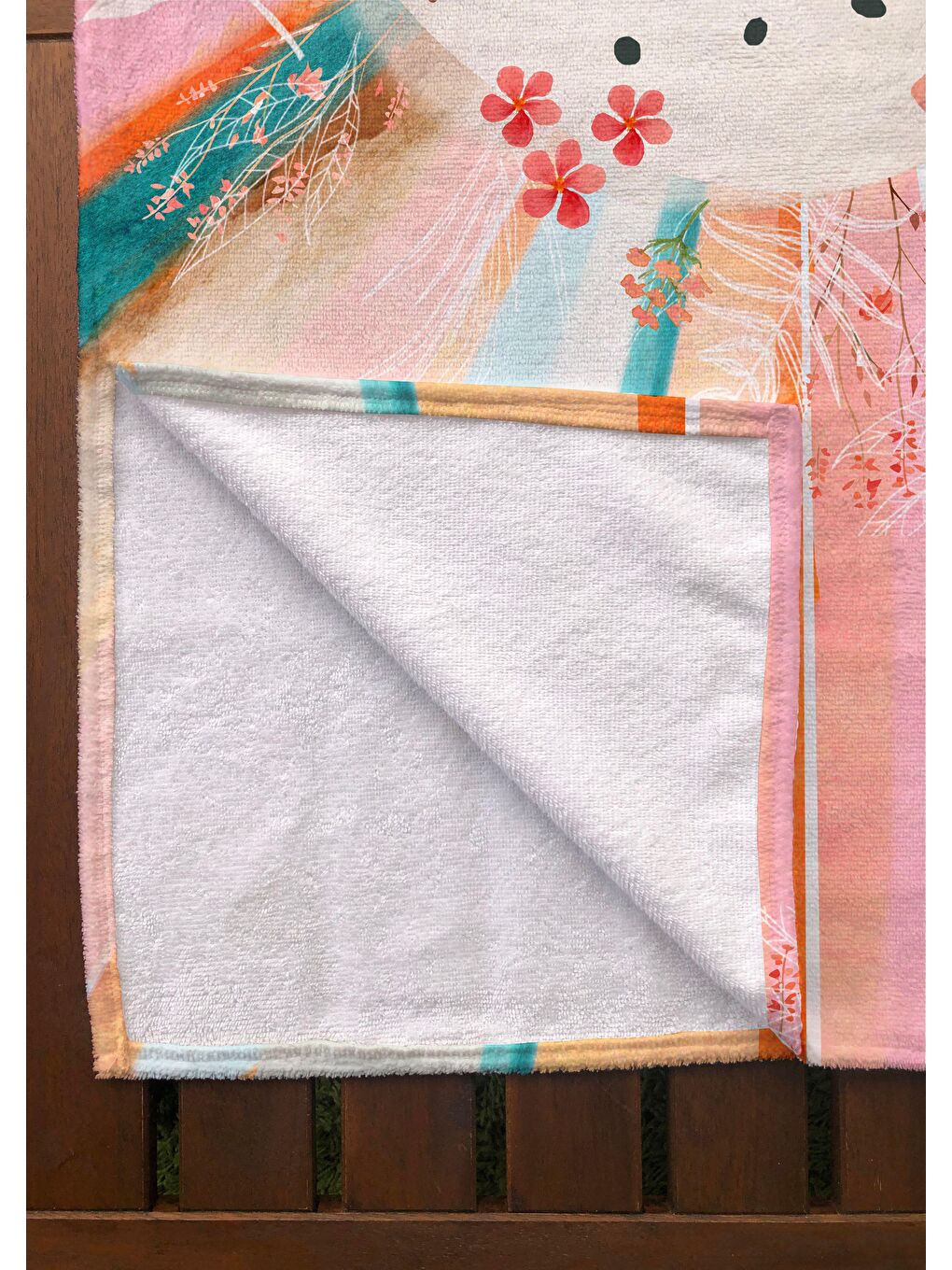 Karışık Baskılı Çiçek Desenli Plaj/havuz/banyo Havlusu 75x150 cm-4