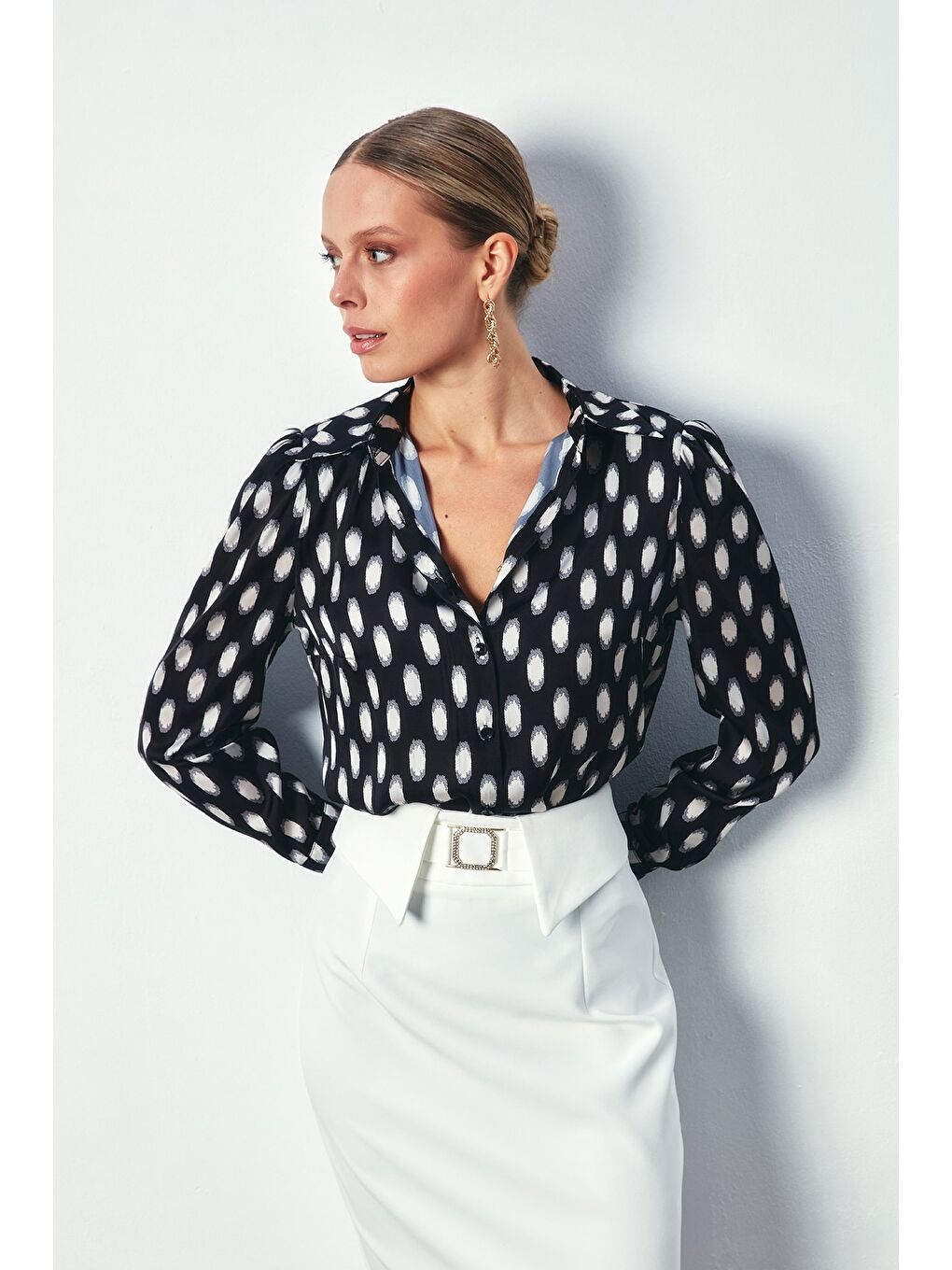 Vatkalı Gömlek - Siyah-1