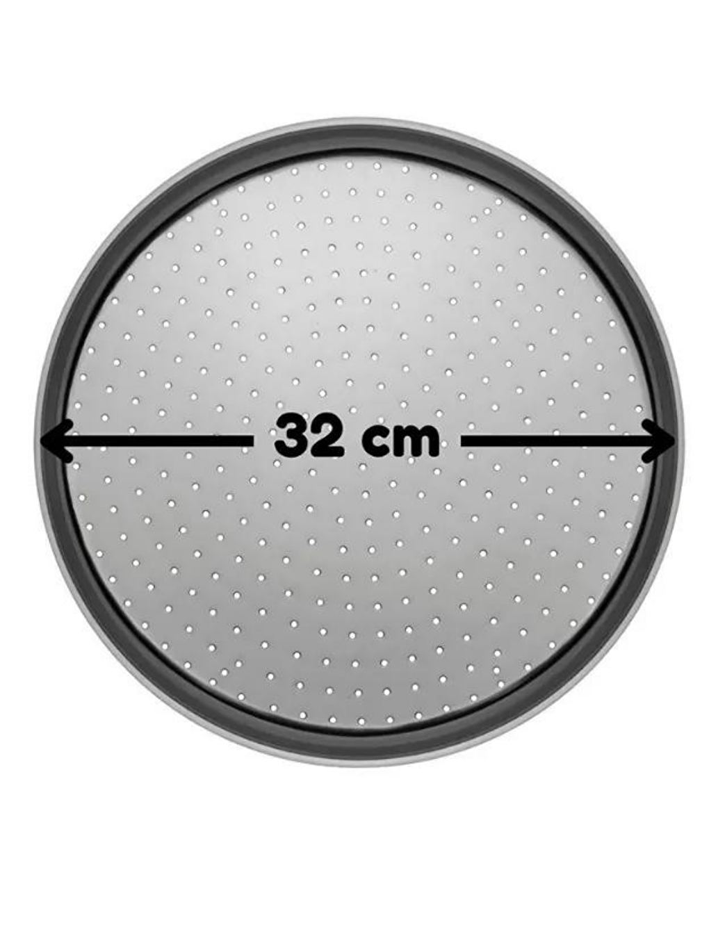 Gri Orta Boy Delikli Pizza Tepsisi Lahmacun Pide Tepsisi 32 Cm 1 Adet Orta Boy Delikli Pizza Tepsisi