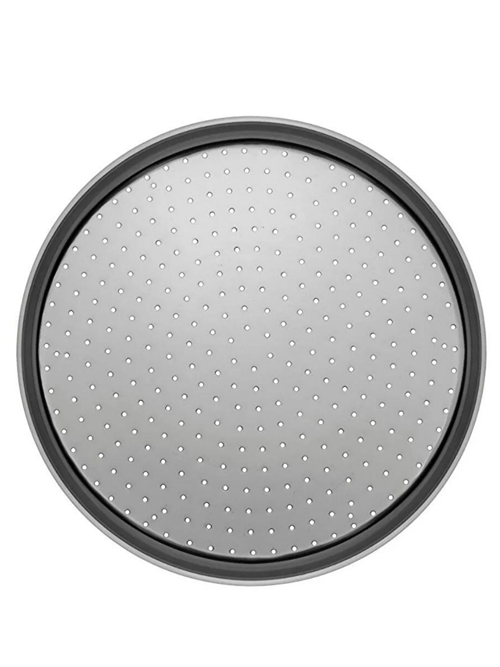 Gri Küçük Boy Delikli Pizza Tepsisi Lahmacun Pide Tepsisi 28 Cm 1 Adet-2