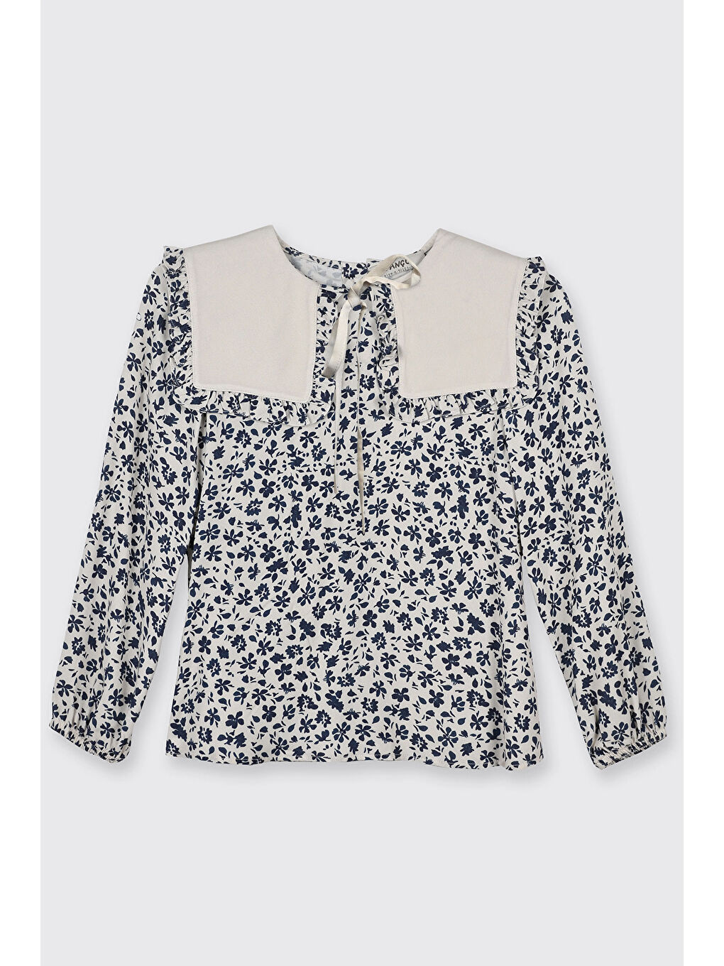 Kız Çocuk Yakalı Bej Bluz-2