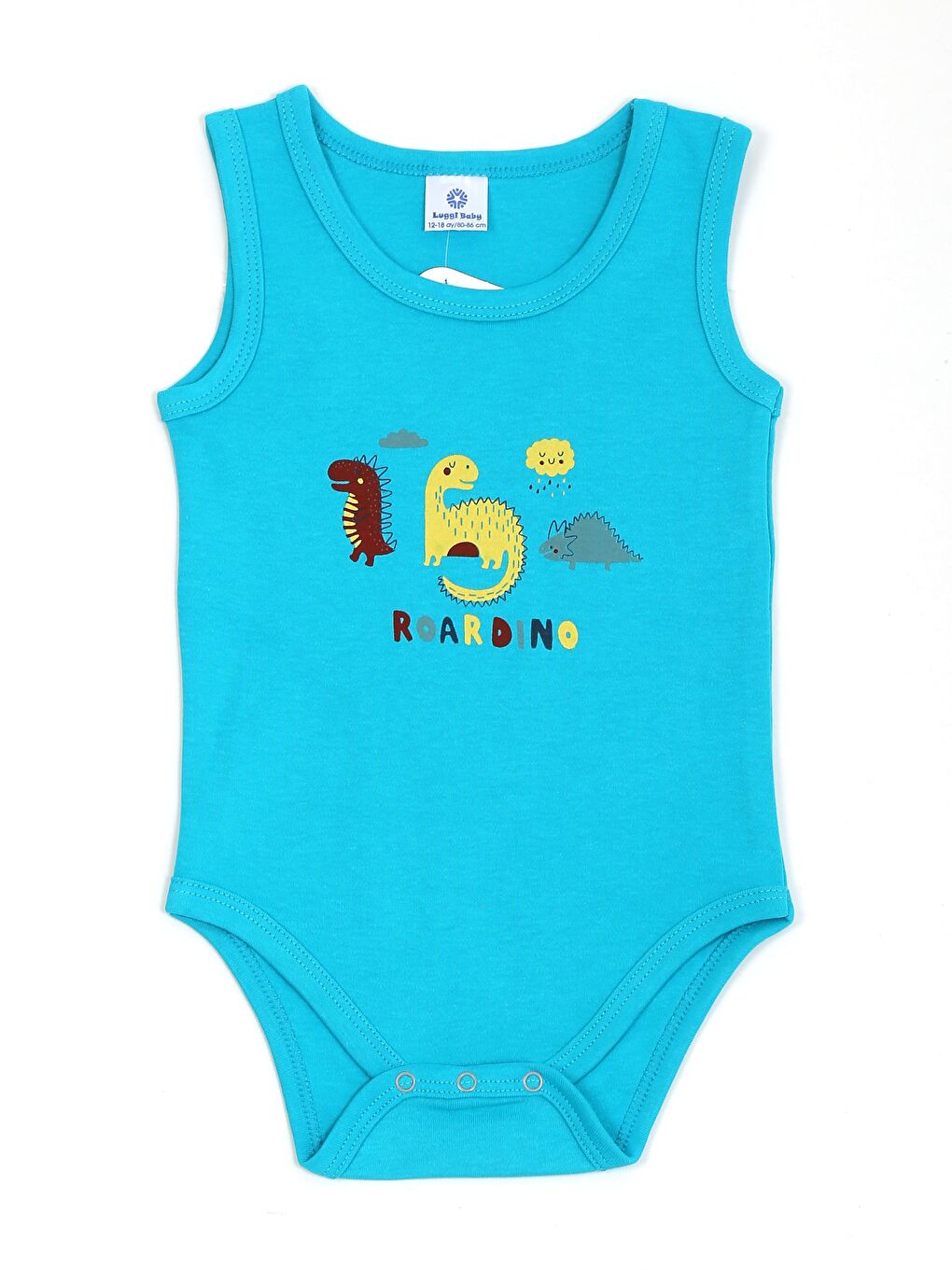 Yeşil Bisiklet Yaka Baskılı Erkek Bebek Çıtçıtlı Body 2'li-2