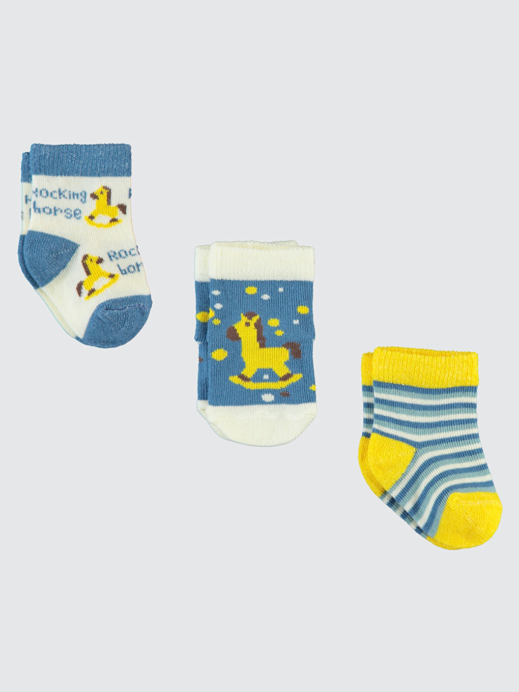 Baby Erkek Bebek 3'lü Çorap Set 0-24 Ay İndigo