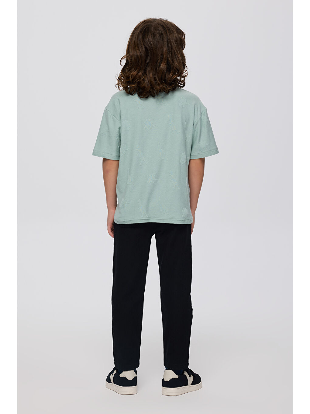 Erkek Çocuk Dinozor Desenli Yeşil Tişört-4