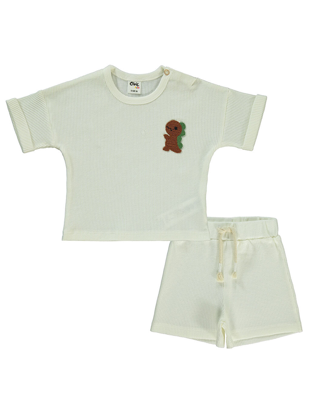 Baby Erkek Bebek Şortlu Takım 6-18 Ay Ekru