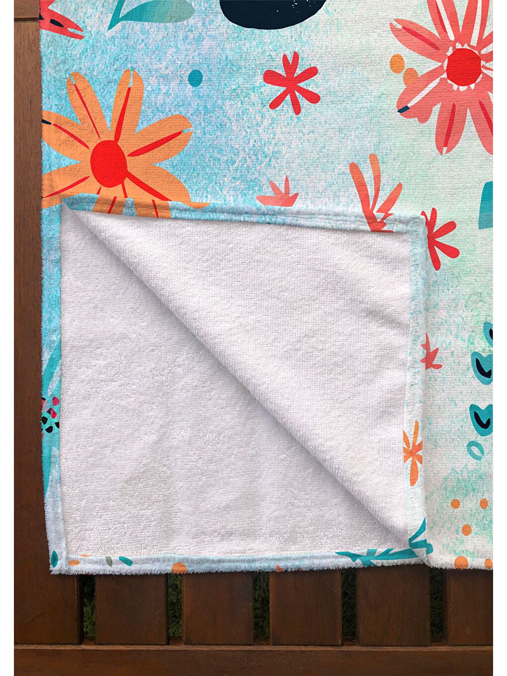 Karışık Baskılı Çiçek Desenli Plaj/havuz/banyo Havlusu 75x150 cm-3