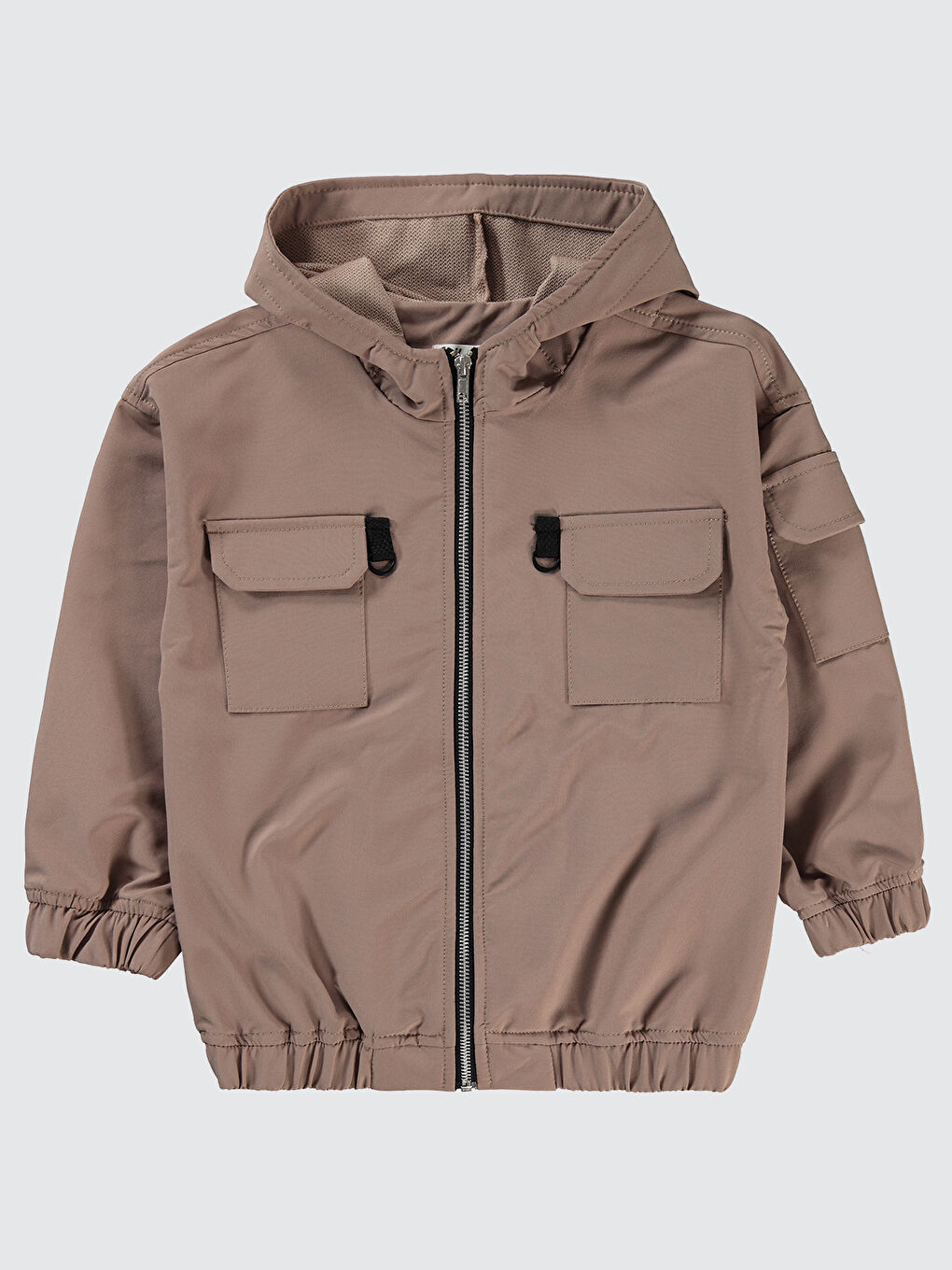 Erkek Çocuk Fermuarlı Sweatshirt 6-9 Yaş Bej