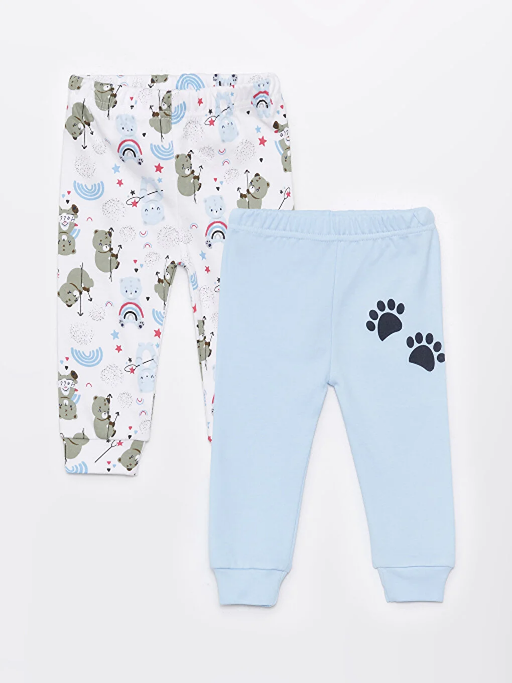 Luggi Baby Mavi Beli Lastikli Erkek Bebek Pijama Alt 2'li