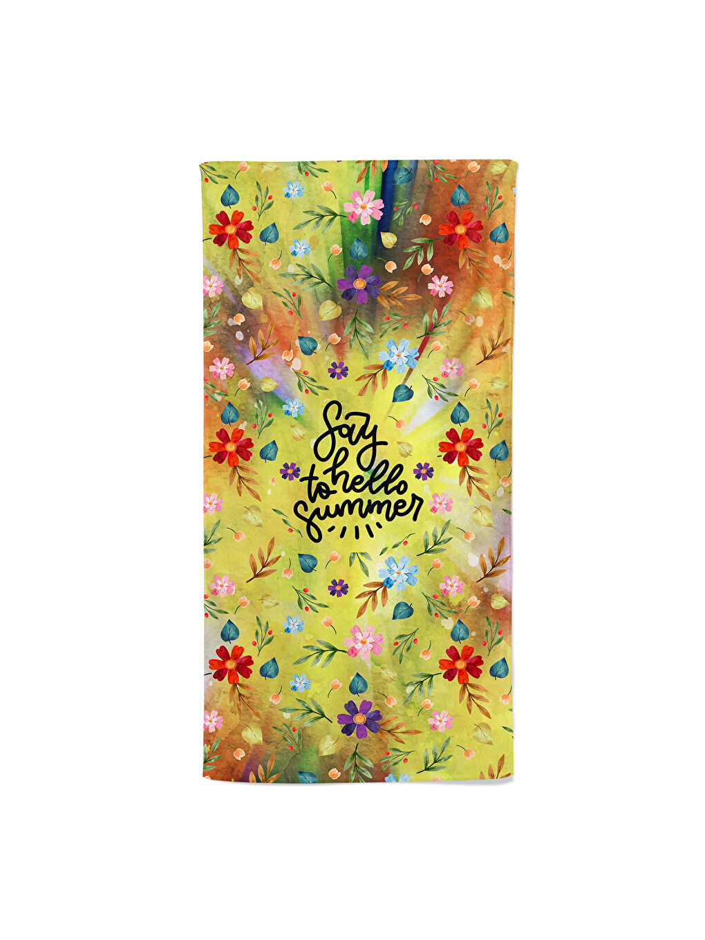 Karışık Baskılı Çiçek Desenli Plaj/havuz/banyo Havlusu 75x150 cm-3