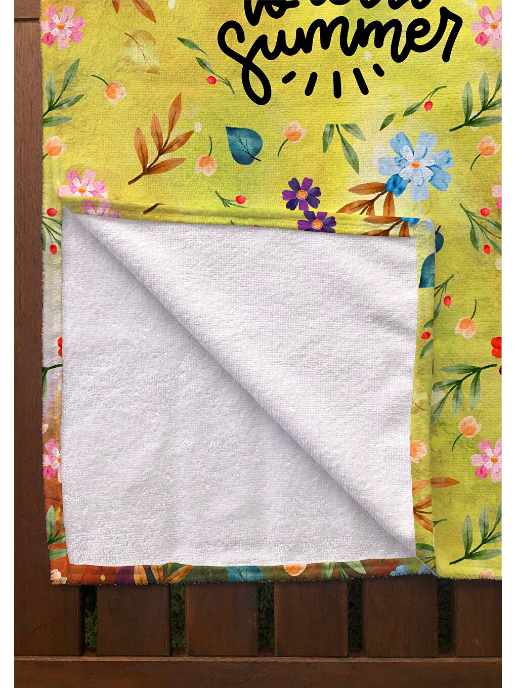Karışık Baskılı Çiçek Desenli Plaj/havuz/banyo Havlusu 75x150 cm-4
