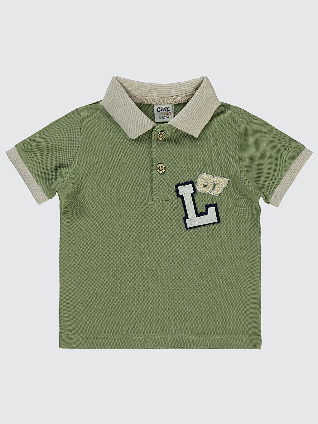 Erkek Bebek Tişört 6-18 Ay Yağ Yeşili