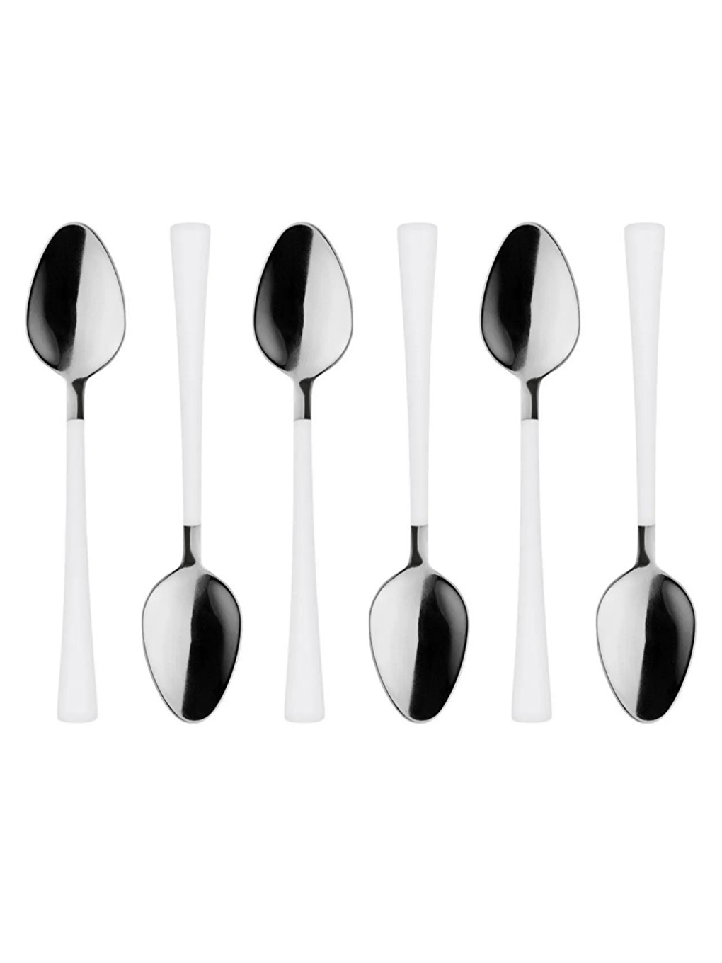 Kitchen Design Lab Gümüş Beyaz Çay ve Kahve Kaşığı 6 Adet - 1