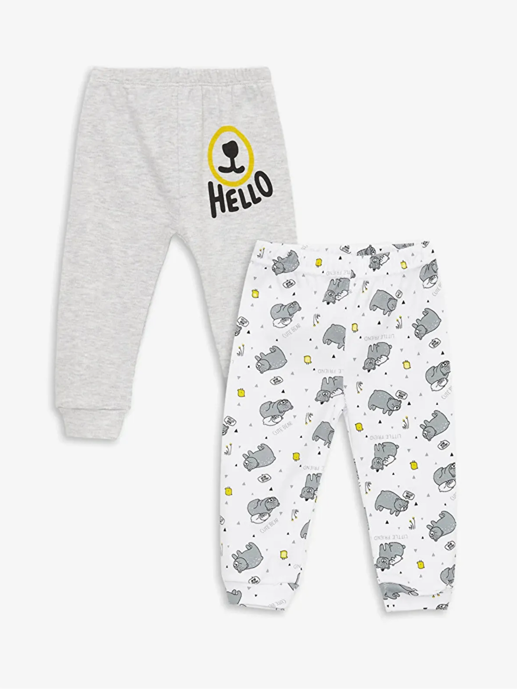Luggi Baby Gri Beli Lastikli Erkek Bebek Pijama Alt 2'li
