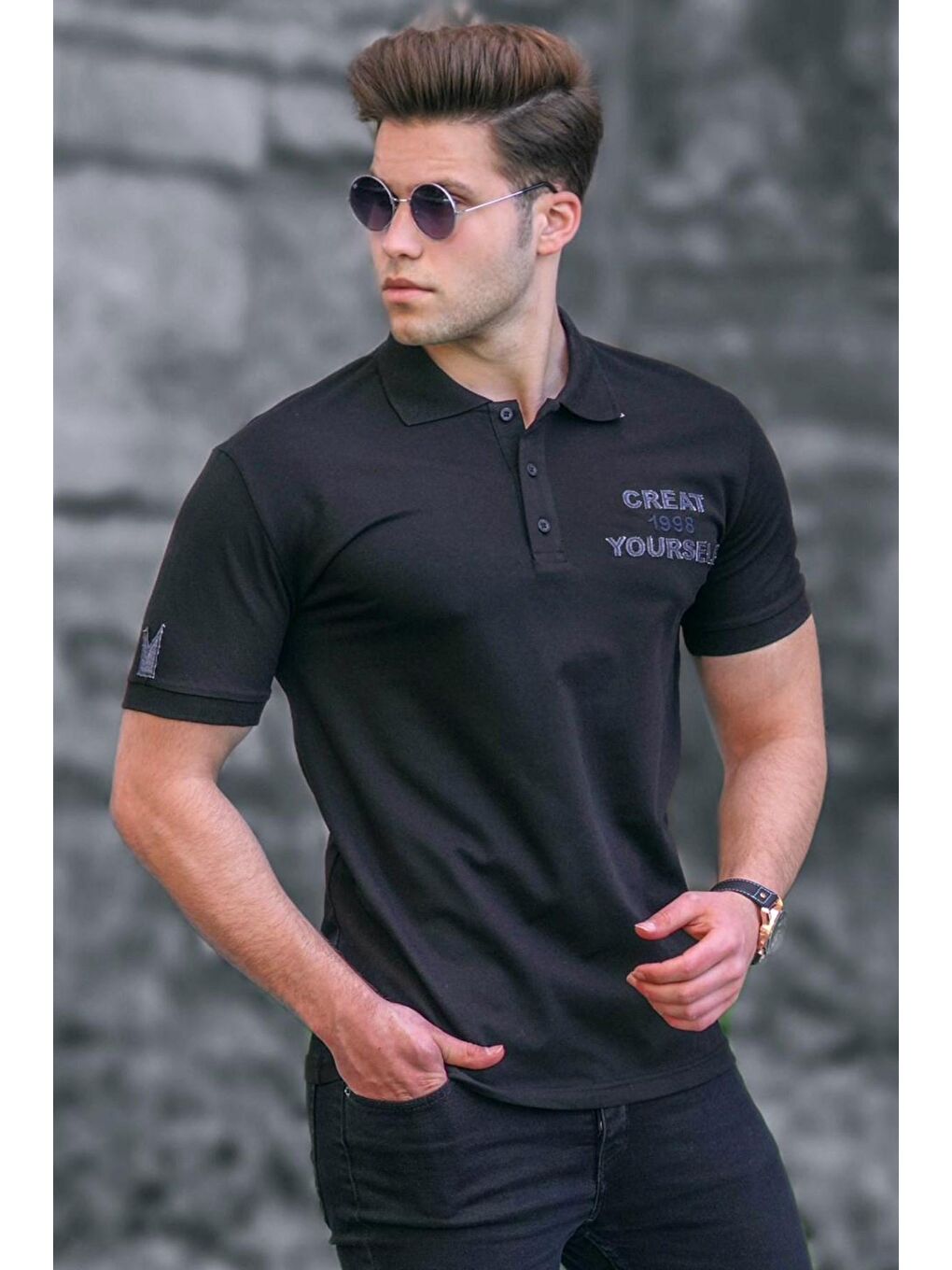 Siyah Polo Yaka Erkek Tişört 5247