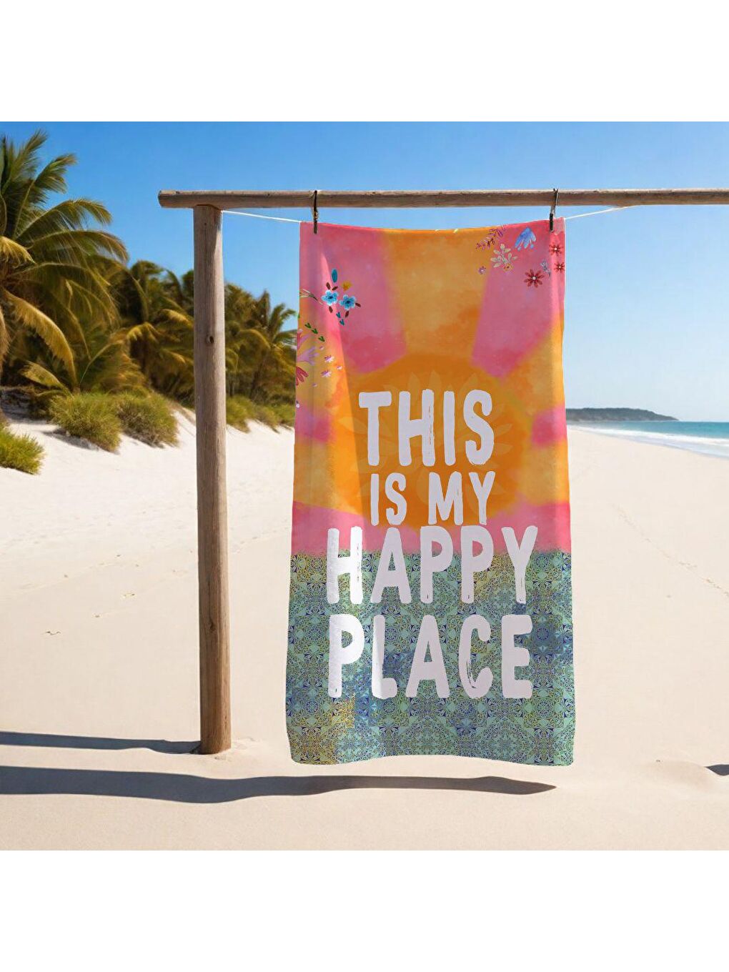 Karışık Baskılı Plaj Havlusu  75x150 cm-2