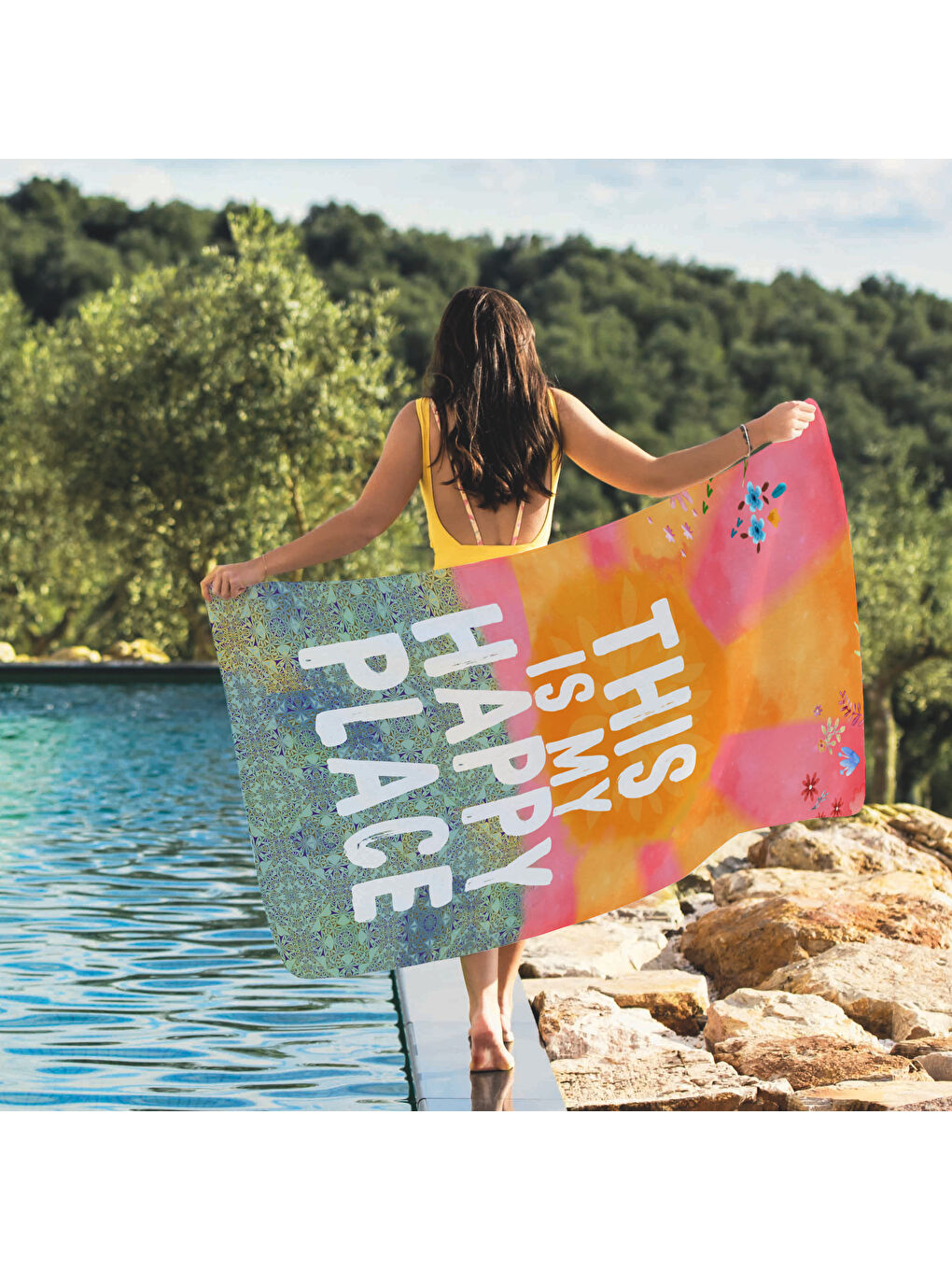 Karışık Baskılı Plaj Havlusu  75x150 cm-3