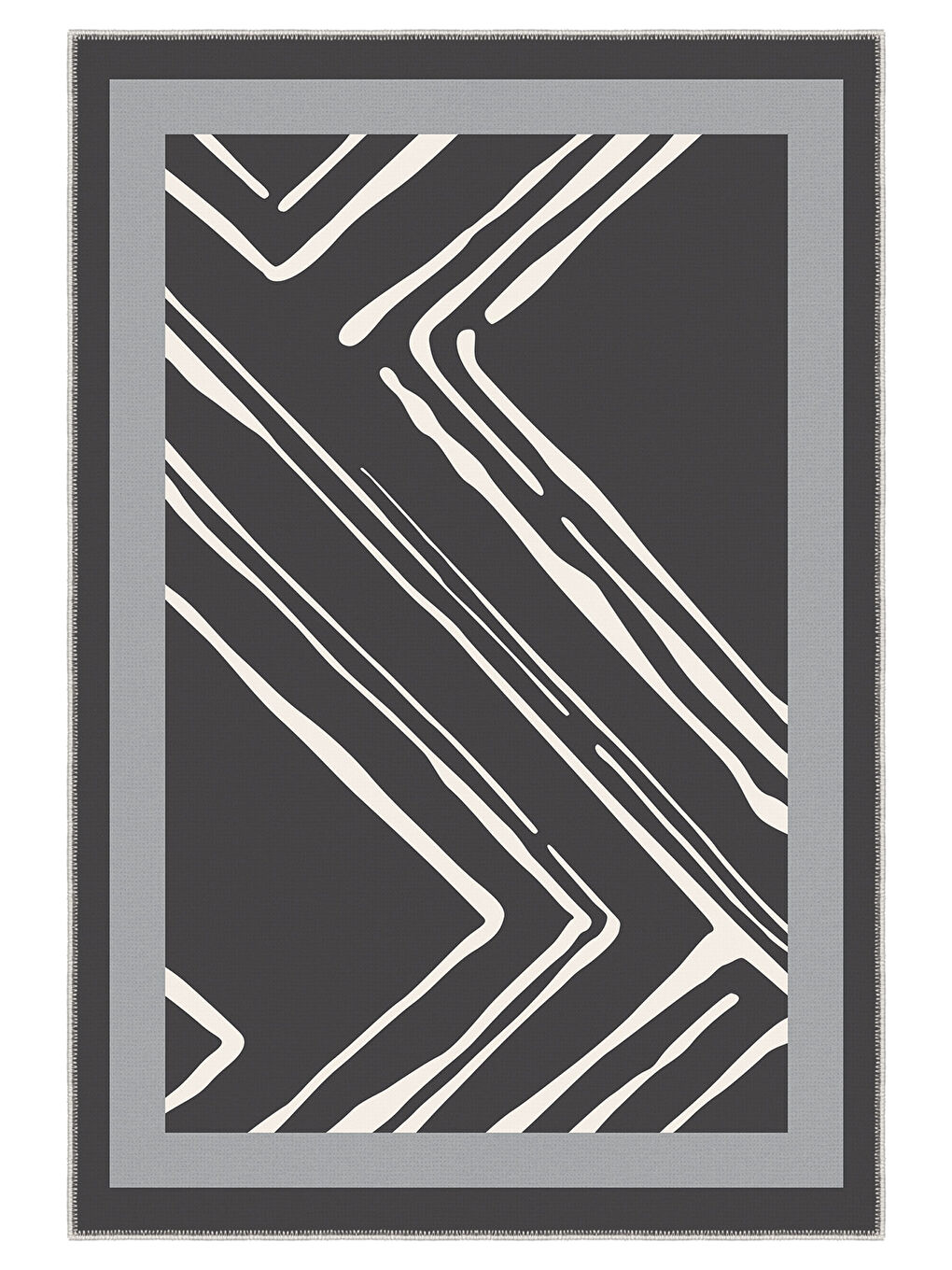 Gri Modern Dekoratif Yıkanabilir Kaymaz Taban Halı – İnce, Yumuşak Salon Halısı, Mutfak Halısı ve Yolluk