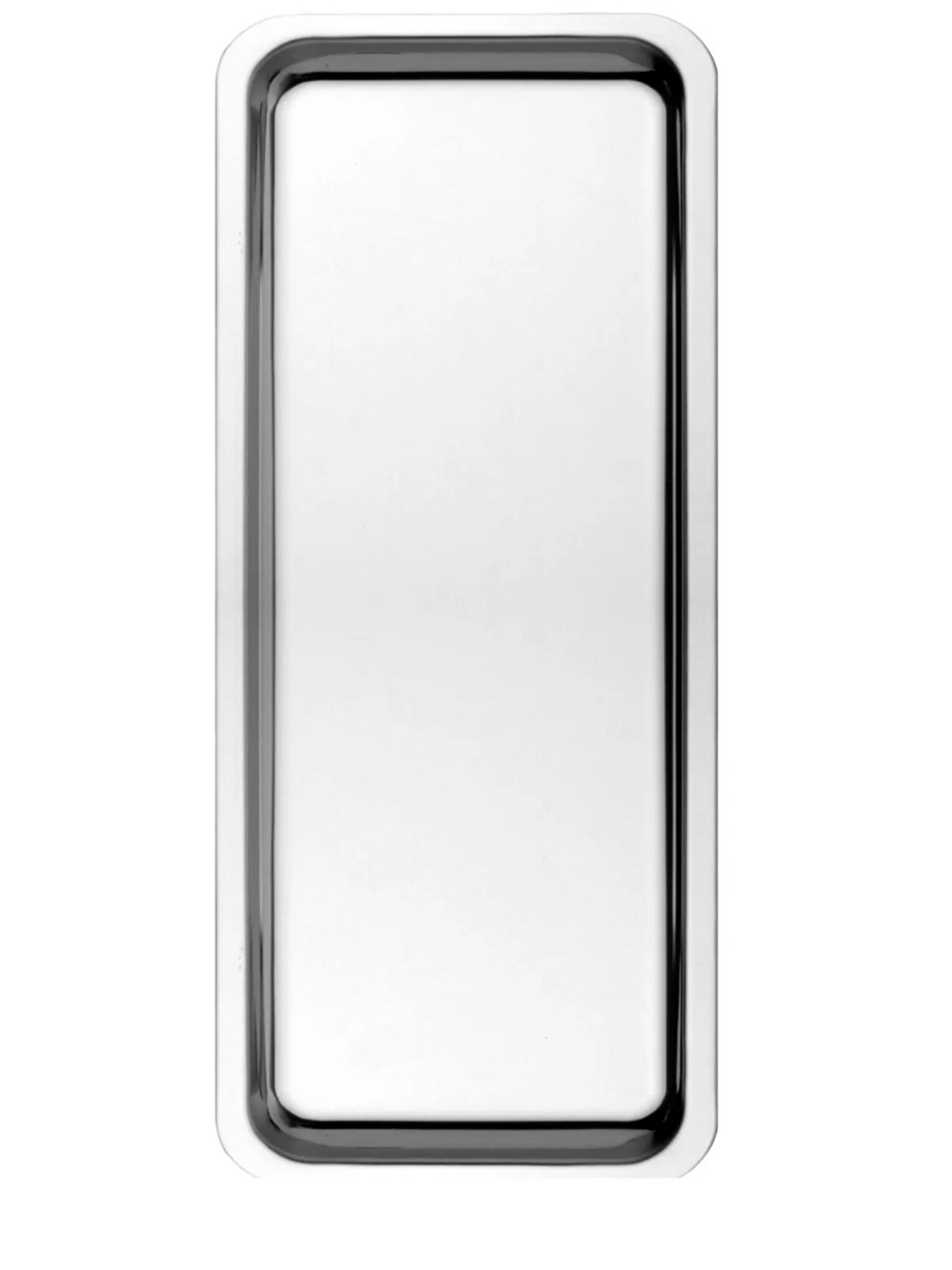 Gri Paslanmaz Çelik Gümüş Renk Dikdörtgen Dar Metal Düz Sunum Tepsisi 6 Adet-1